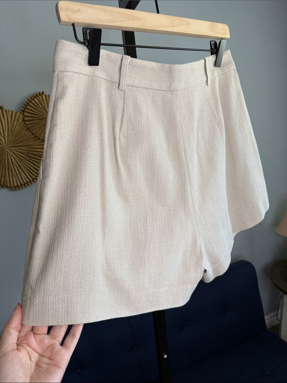 Bec and bridge tan 100% cotton textured weaved knit coastal trouser shorts US 4 - Picture 11 of 13